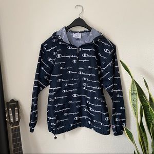 Navy Champion Half Zip Windbreaker